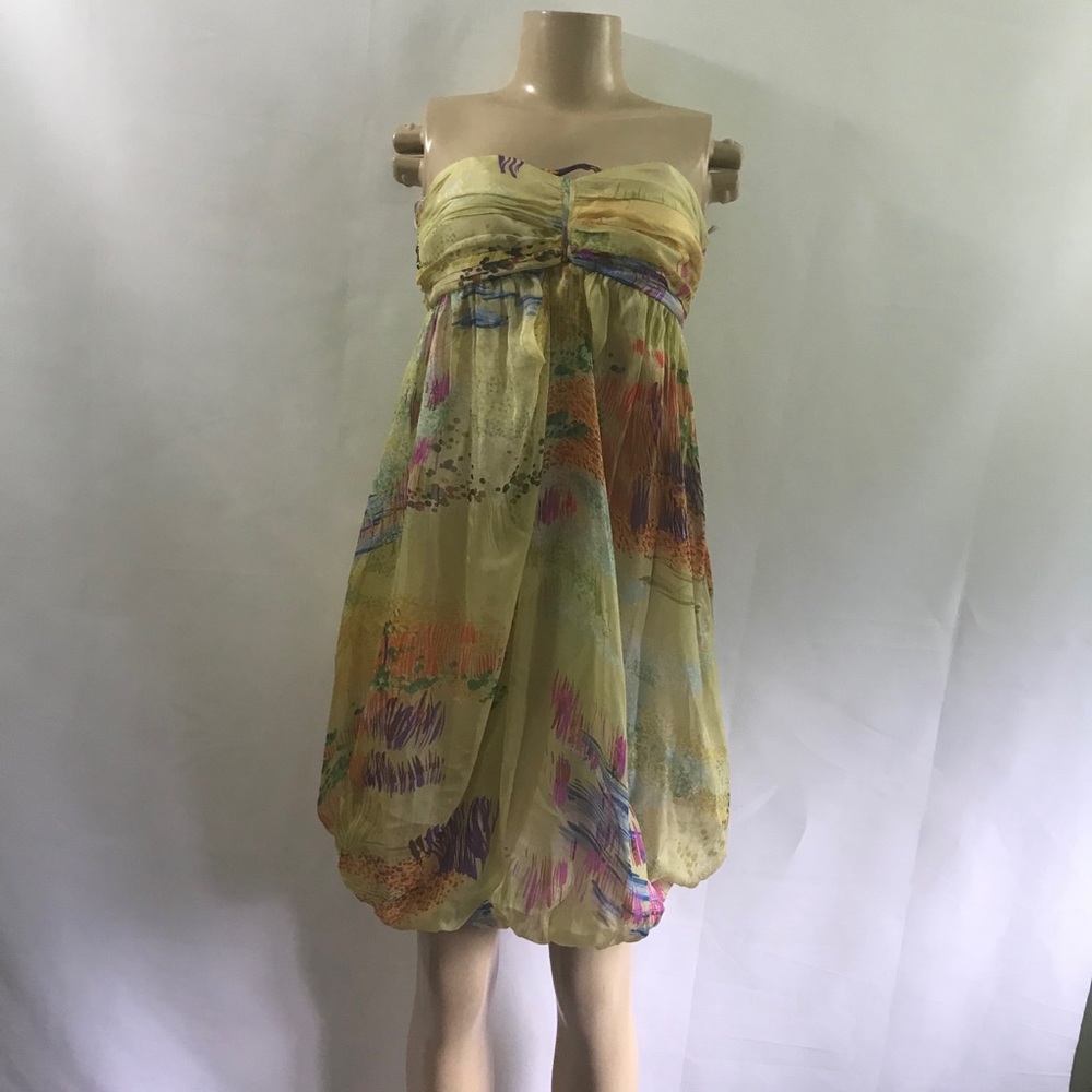 NWT🍹🍹ZARA Beautiful chiffon strapless midi dress - Picture 3 of 14